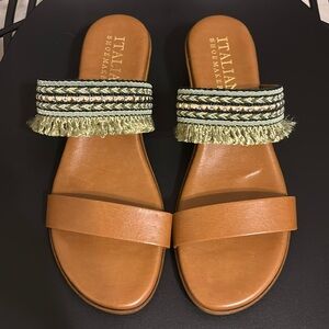 Italian Shoemakers Sandals Women Sz 9 in Cognac Brown